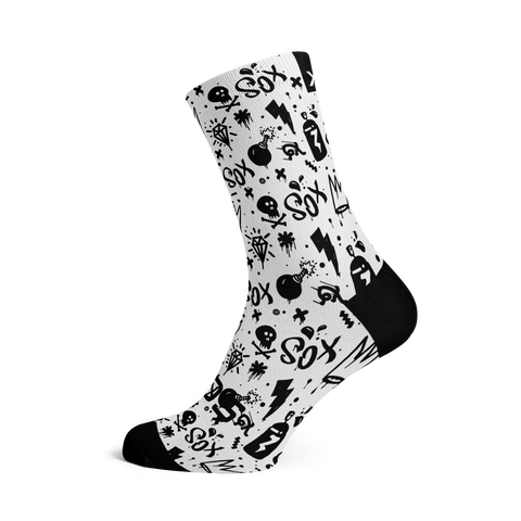 Doodle White Socks