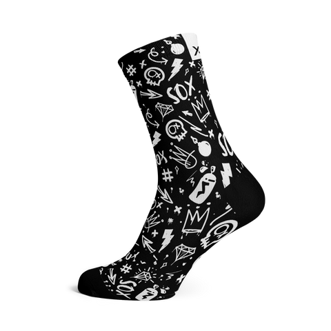 Doodle Black Socks